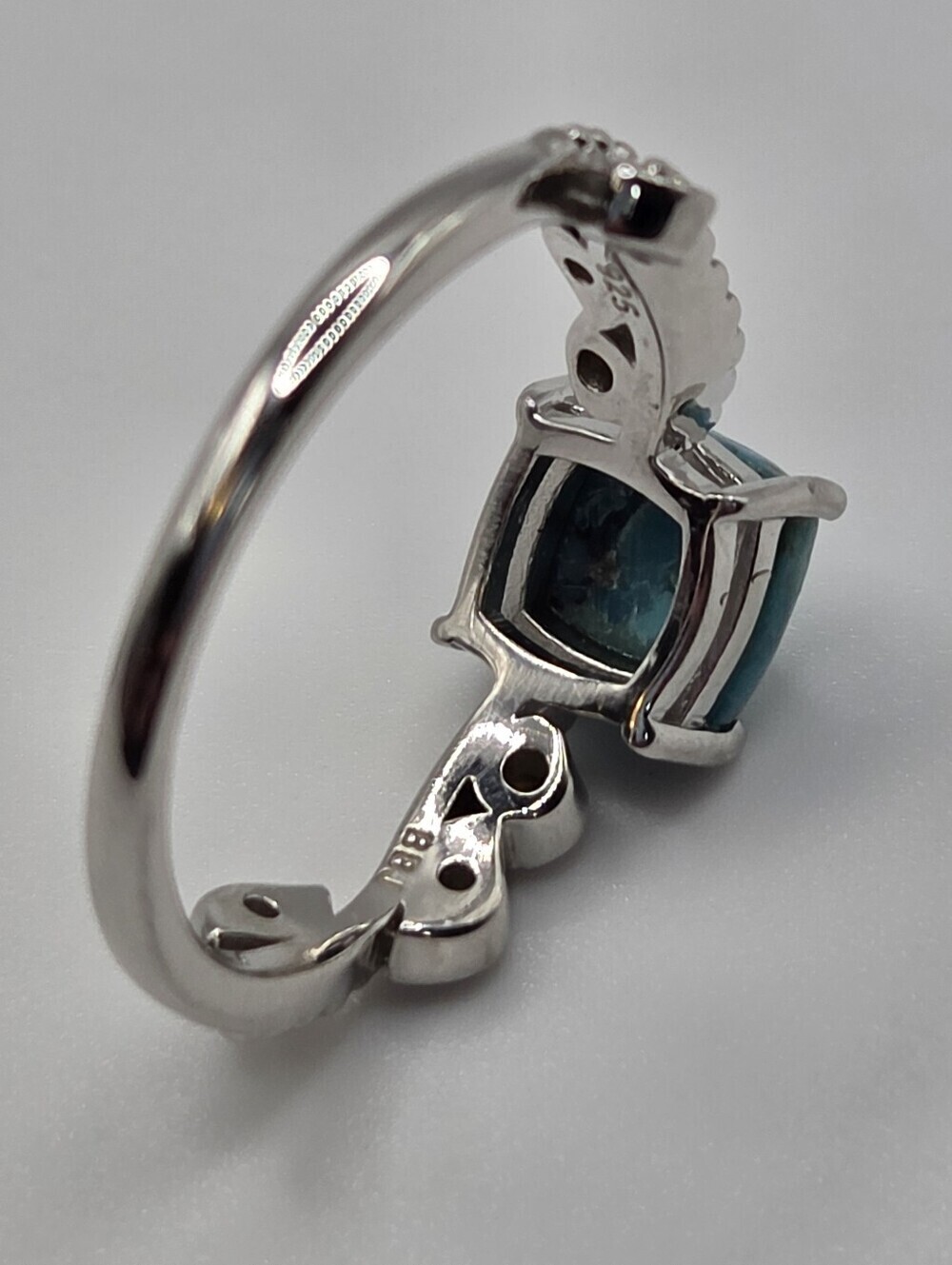 925 Sterling Silver Turquoise Ring Size 7 Blue Statement Boho New Jewelry - Picture 8 of 8